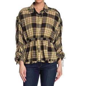 We the Free pacific dawn plaid wool blend shirt PLAID SIZE SMALL